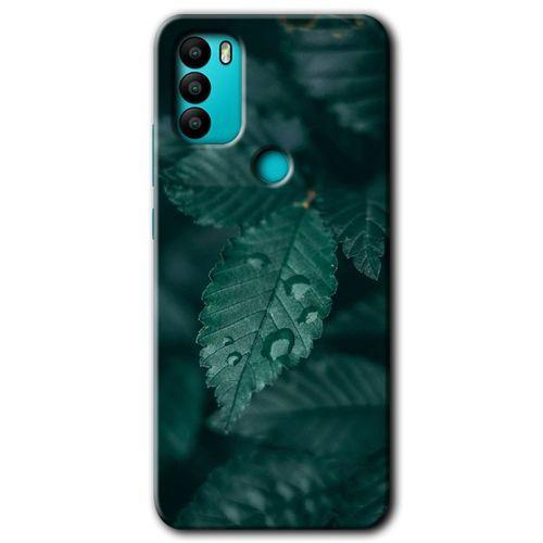 MRCİLETİSİM General Mobile GM 21 Plus Kılıf HD Desen Baskılı Arka Kapak + Temperli Cam - Yağmurlu Yaprak
