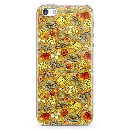 Apple iPhone 5s Kılıf Peynirli Makarna Arka Kapak Koruma Desenli Full Koruyucu