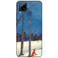 Oppo Realme C15 Kılıf Snowix (45) Liquid Air Kılıf Turuncu Mavi