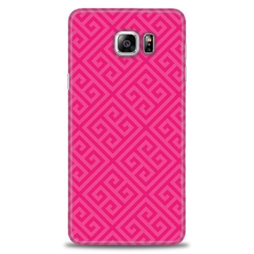 Samsung Galaxy Note 5 Kılıf HD Baskılı Kılıf - Pembe Mozaik + Tam Ekran Koruyucu