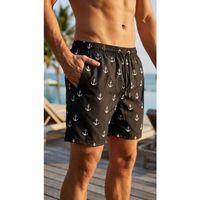 Erkek Deniz Şortu Fermuarlı Cepli File Astarlı Hızlı Kuruyan Premium - Siyah