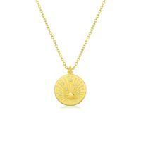 Gezegen Yıldız Antik Gümüş Kolye Altın Kaplama