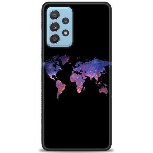 Samsung Galaxy A72 Kılıf HD Baskılı Kılıf - Dünya Haritası + Tam Ekran Koruyucu