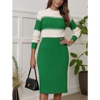 Kadın Uzun Kollu Triko Etekli Takım