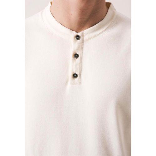 Dogen Hakim Yaka Düğmeli Kısa Kollu İnce Triko Erkek T-Shirt - Bej