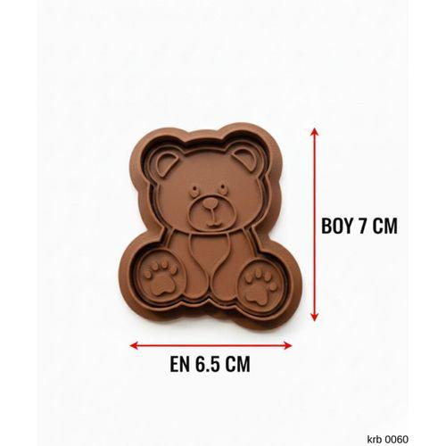 Sevimli Yavru Ayı Figürlü Kurabiye Kalıbı ve Hamur Kesici – Şeker Hamuru ve Oyun Hamuru İçin İki Parça Kalıp