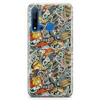 Huawei Nova 5i Kılıf Snowboarding Arka Kapak Koruma Desenli Full Koruyucu