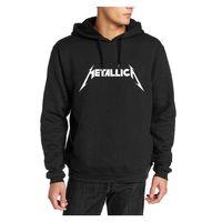 Metallica Baskılı Siyah Erkek Kapşonlu Sweatshirt