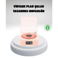 Gece Lambası Stereo Bluetooth Hoparlör Dijital Saat Su Dalgası Efektli 3-ü-1 Cihaz