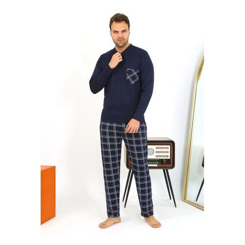 Erkek Uzun Kol Penye Lacivert Pijama Takımı