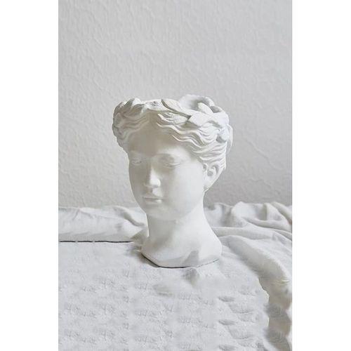 Helen Dekoratif Heykel, Büst Saksı, 15 Cm Orta Boy, Beyaz