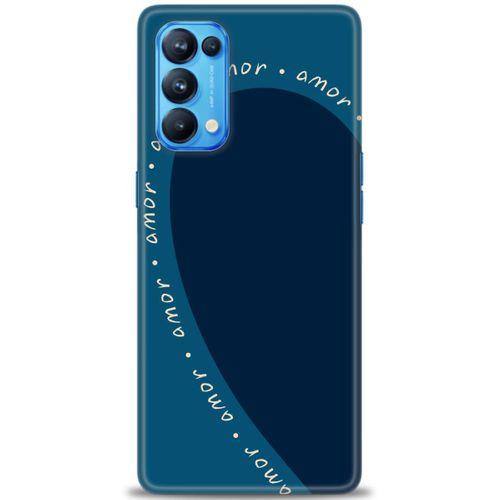 Oppo Reno 5 Pro Kılıf HD Baskılı Kılıf - Amor Mavi + Tam Ekran Koruyucu