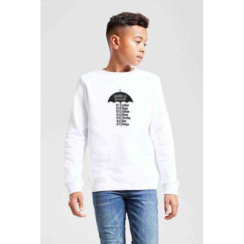 The Umbrella Academy Characters Name Baskılı Unisex Çocuk Beyaz Sweatshirt