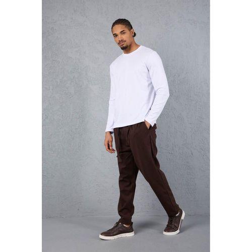 Milos Relax Fit Örme Kaşe Kumaş Fermuarlı Beli Lastikli Jogger Erkek Pantolon - Kahve