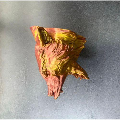 Gold Red Jaguar Başı Duvar Aksesuarı Asılabilir Dekoratif 20x16 Cm