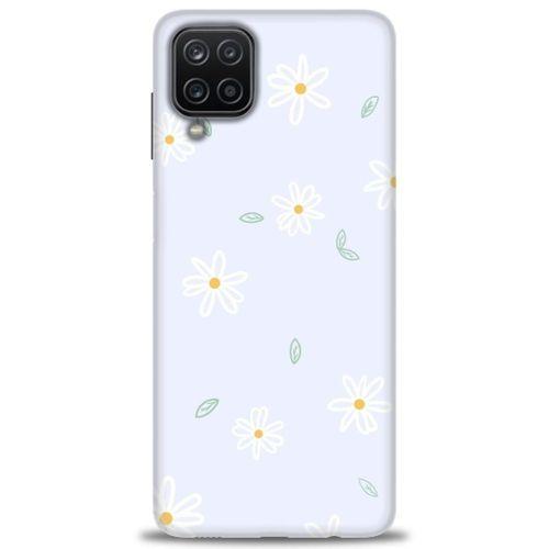 Samsung Galaxy M12 Kılıf HD Baskılı Kılıf - Beyaz Papatyalar + Tam Ekran Koruyucu