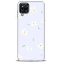 Samsung Galaxy M12 Kılıf HD Baskılı Kılıf - Beyaz Papatyalar + Tam Ekran Koruyucu