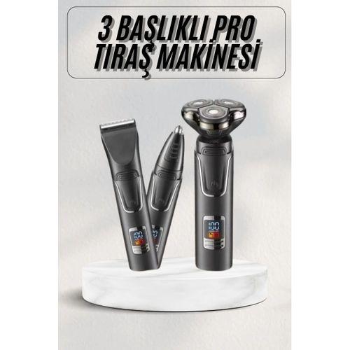 Yüksek Performanslı 3 Başlıklı Profesyonel Şarjlı Islak Ve Kuru Kullanıma Uygun