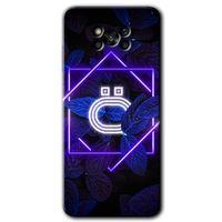 Poco x3 Pro Kılıf Kapak - Dark Neon Yaprak Ö Harfi +Hayalet Ekran Yandan Gözükmez