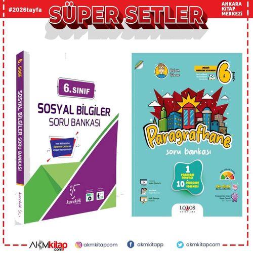 Karekök Yayınları 6.Sınıf Sosyal Bilgiler ve Lodos Paragrafhane Soru Bankası Seti 2 Kitap