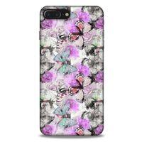 Apple Iphone 8 Plus Kılıf Kelebek Etkisi (15) Antişok Kılıf Mor Beyaz