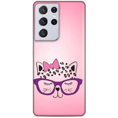 Lopard Samsung Galaxy S21 Ultra Uyumlu Kılıf Kediler (12) Koruyucu Silikon Kurdelalı