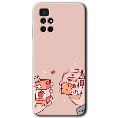 Potkal Hediye Fabrikası Xiaomi Redmi 10 Kılıf HD Desen Baskılı Arka Kapak - Meyveli Süt