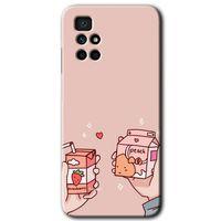 Potkal Hediye Fabrikası Xiaomi Redmi 10 Kılıf HD Desen Baskılı Arka Kapak - Meyveli Süt