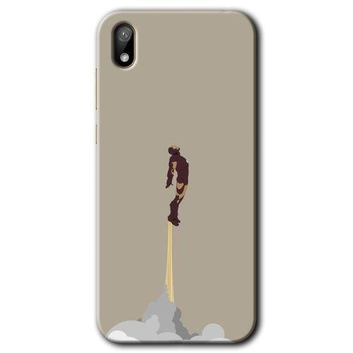 MRCİLETİSİM Huawei Y5 2019 Kılıf HD Desen Baskılı Arka Kapak + Temperli Cam - İronman-Airport