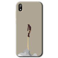 MRCİLETİSİM Huawei Y5 2019 Kılıf HD Desen Baskılı Arka Kapak + Temperli Cam - İronman-Airport