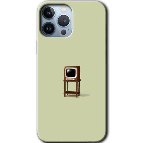 iPhone 13 Pro Kılıf Baskılı Kapak - Retro-TV + 5D Tam Kaplayan Cam