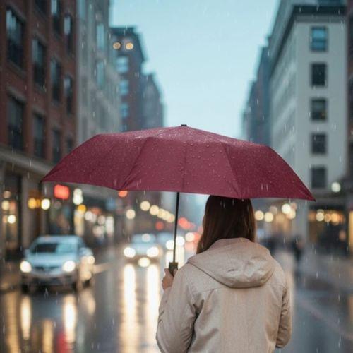 Bordo Kılıflı Otomatik Kompakt Şemsiye