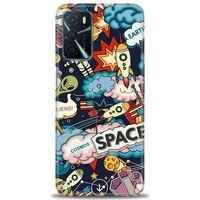 Oppo A16 Kılıf HD Baskılı Kılıf - Space + Tam Ekran Koruyucu