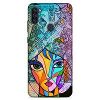 Lopard Samsung Galaxy M11 Uyumlu Kılıf Sürreal Yüzler ♀ (48) Bumper Kılıf Desenli