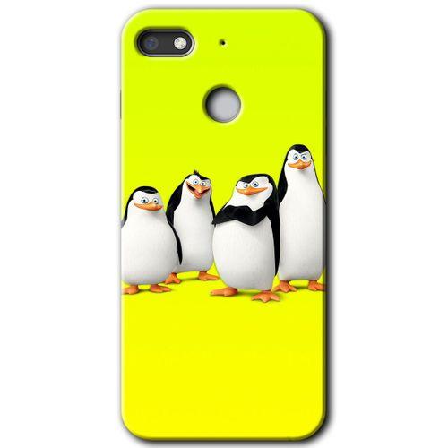 General Mobile GM 8 Go Kılıf HD Desen Baskılı Arka Kapak + Temperli Cam - Penguenler