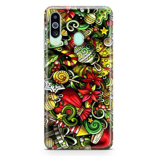 Samsung Galaxy A60 Kılıf Ev Süsleri Doodle Arka Kapak Koruma Desenli Full Koruyucu