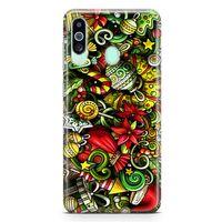 Samsung Galaxy A60 Kılıf Ev Süsleri Doodle Arka Kapak Koruma Desenli Full Koruyucu