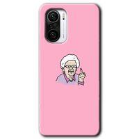 Xiaomi Redmi K40 Kılıf HD Desen Baskılı Arka Kapak + Temperli Cam - Bad Grandmother