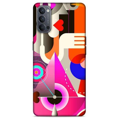 Lopard Oppo Reno 4 Uyumlu Kılıf Soyut Sanat (17) Baskılı Tasarım Kılıf
