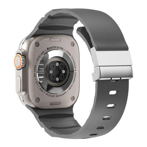 Apple Watch Ultra 49mm Zore KRD-145 Metal Tokalı Silikon Kordon