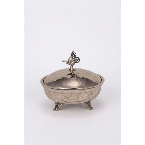 Turna Bakır Defne Şekerlik 14 Cm El Dövme Nikel Turna5766-2