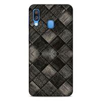 Samsung Galaxy A40 Kılıf Patchwork (25) Antişok Kapak Siyah Gri