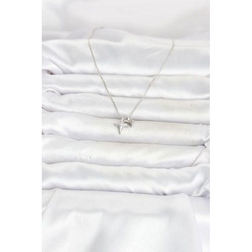 Pirinç Gümüş Renk Minimal Kutup Yıldızı Model Kadın Kolye