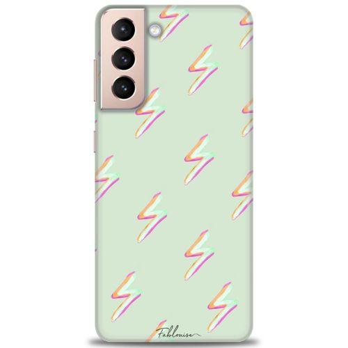 Samsung Galaxy S21 Kılıf HD Baskılı Kılıf - Şimşekler + Tam Ekran Koruyucu
