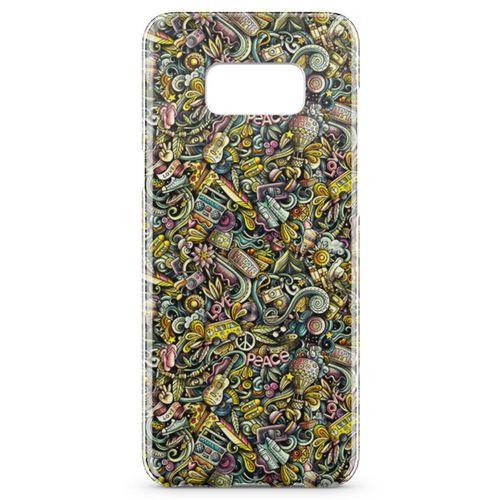 Samsung Galaxy S8 Plus Kılıf Şapka Eldiven Doodle Arka Kapak Koruma Desenli Full Koruyucu
