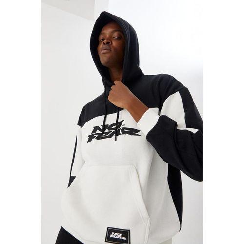 No Fear Erkek Sweatshirt Kapüşonlu Siyah Beyaz M500272