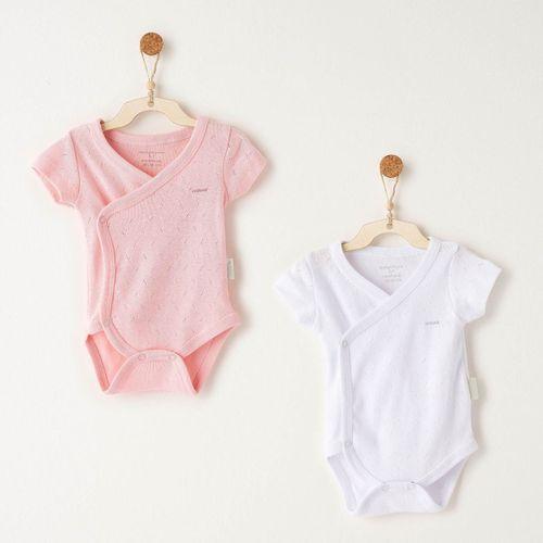 Andywawa AC25555 Jacquard Basic 2'Li Zıbın Body Dark Pink White