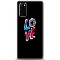 Samsung Galaxy S20 Kılıf HD Baskılı Kılıf - Renkli Love + Tam Ekran Koruyucu