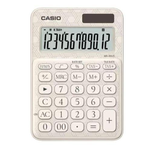 Casio Ms-20uc-jwe 12 Hane Beyaz Desenli Masa Üstü Hesap Makinesi