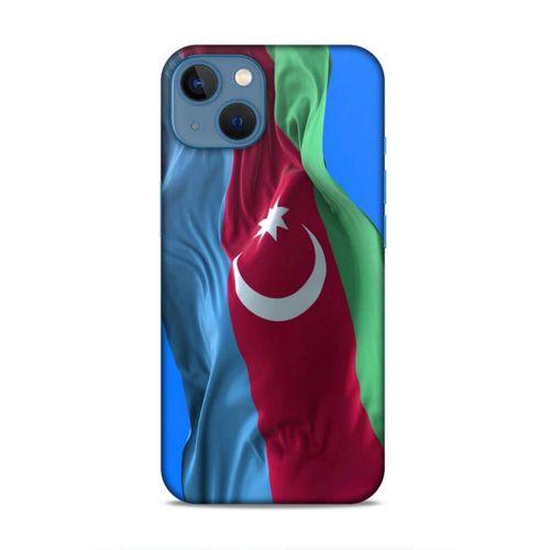 Apple iPhone 13 Uyumlu Kılıf Azarbaijan (6) Silikon Kılıf Dalgalanan Bayrak